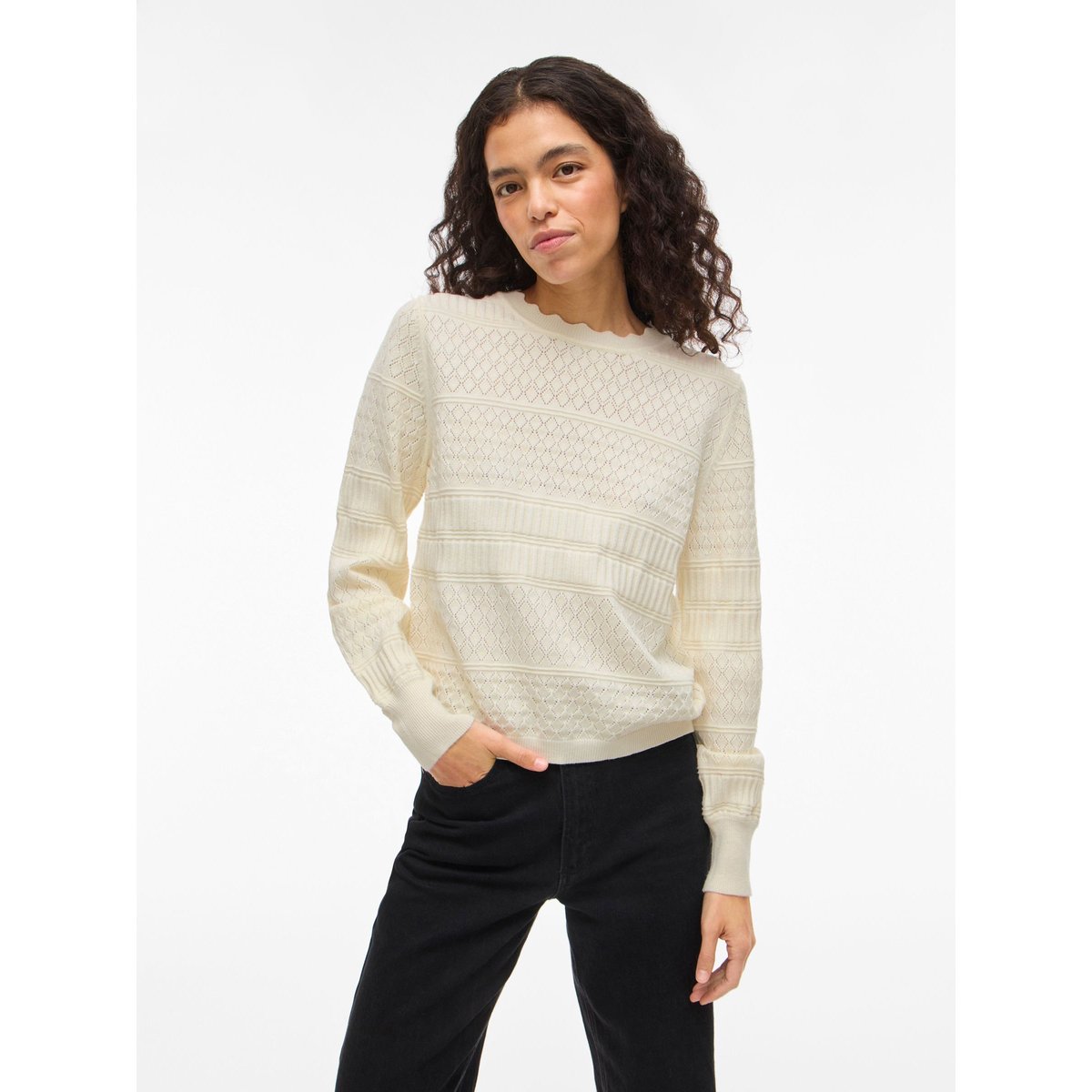 Pull En Maille whisper white, VILA
