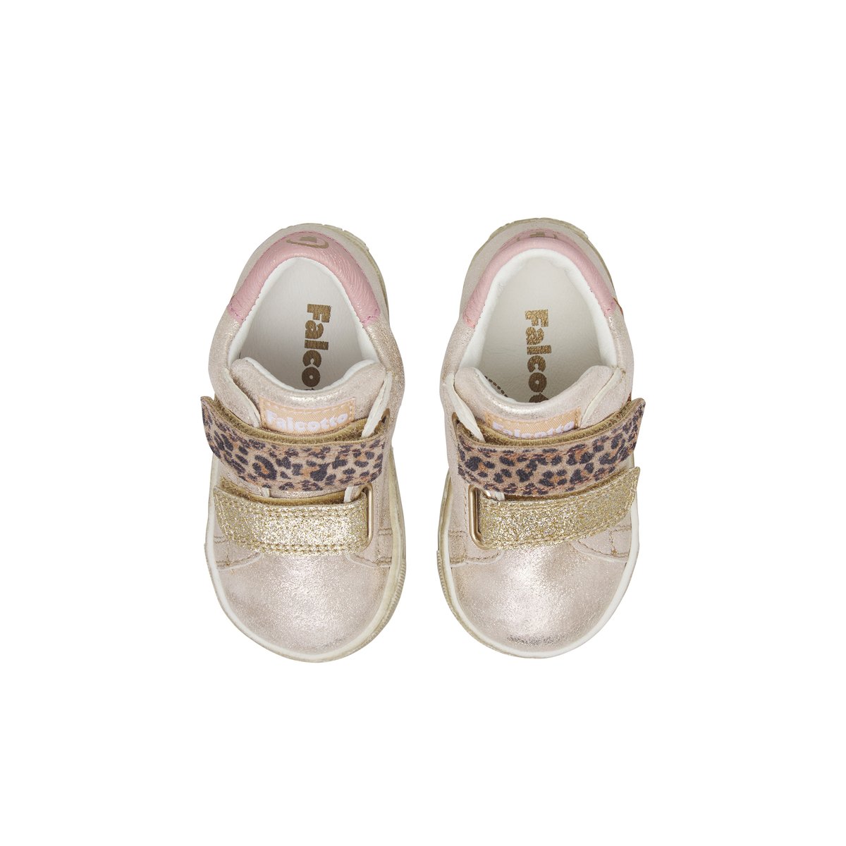 Sneakers en cuir et tissu GEORDI 3 VL platine-marron, FALCOTTO