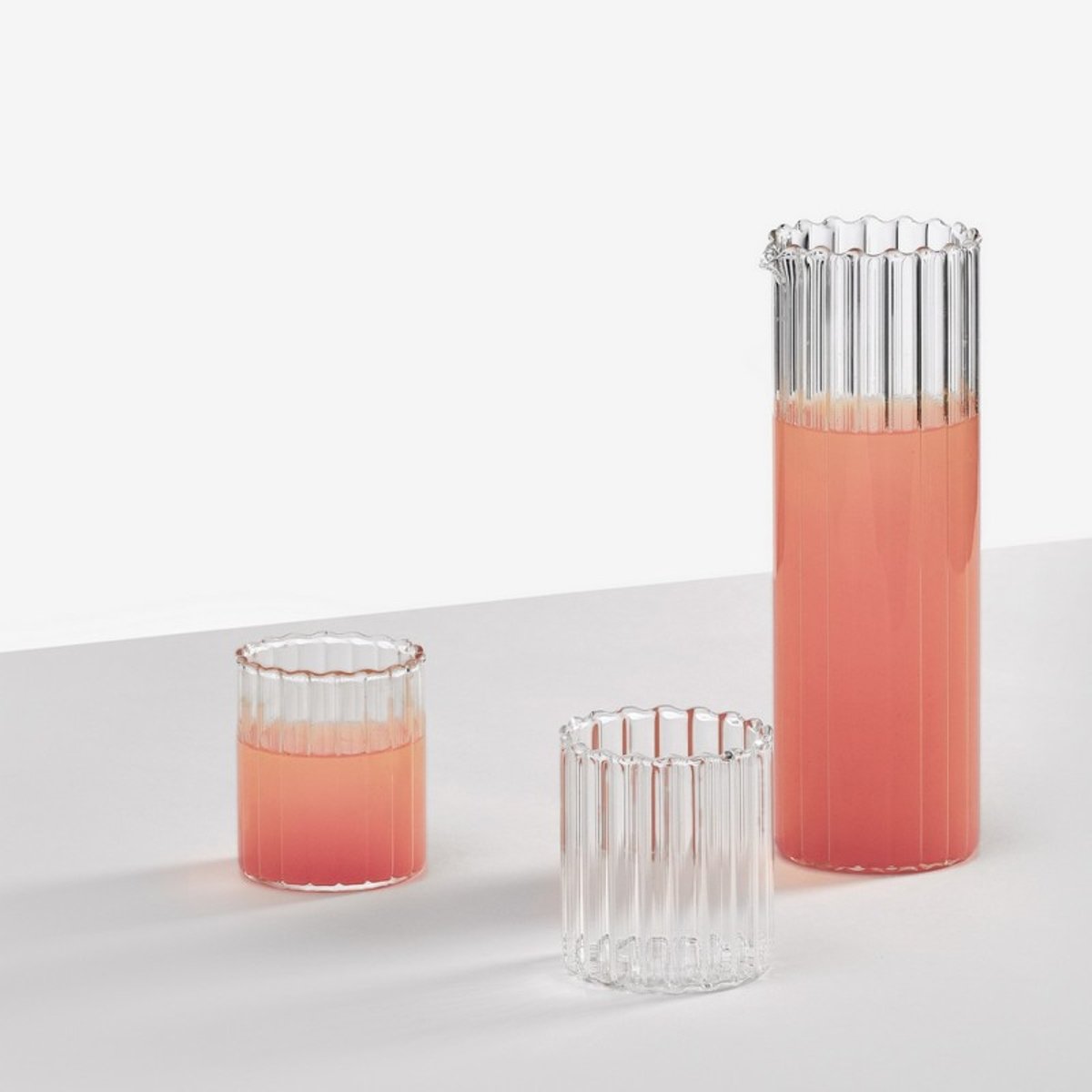 Carafe à eau design verre strié LAGUNA transparent, ICHENDORF