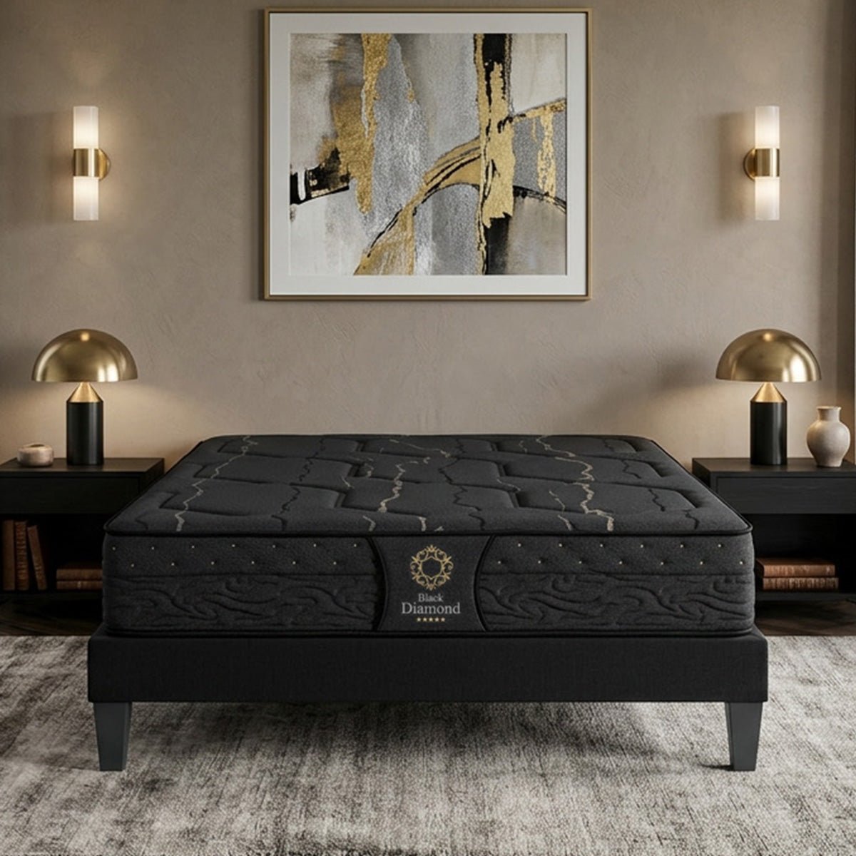 Matelas Hybride 32 cm BLACK DIAMOND noir, BELLECOUR