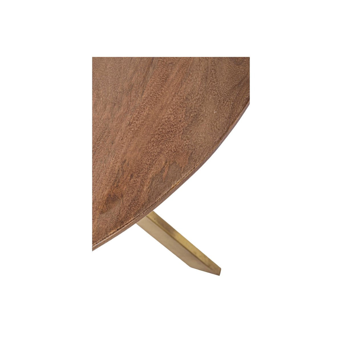 Table à manger ronde en manguier et pied laqué laiton L120 - RINGO bois foncé, HELLIN, DEPUIS 1862