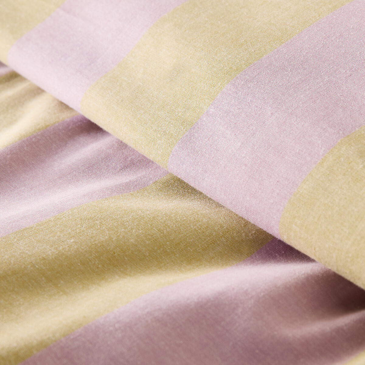 Housse de couette en coton, Tamori Ambre/Mauve rayures, LA REDOUTE INTERIEURS