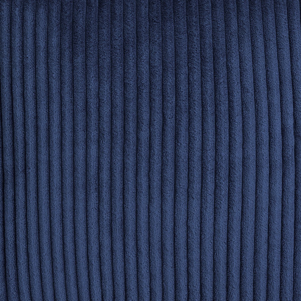 Pouf poire enfant à dossier haut avec repose-pieds carré assorti en velours côtelé Oeko-Tex® - DALTON bleu marine, ICON