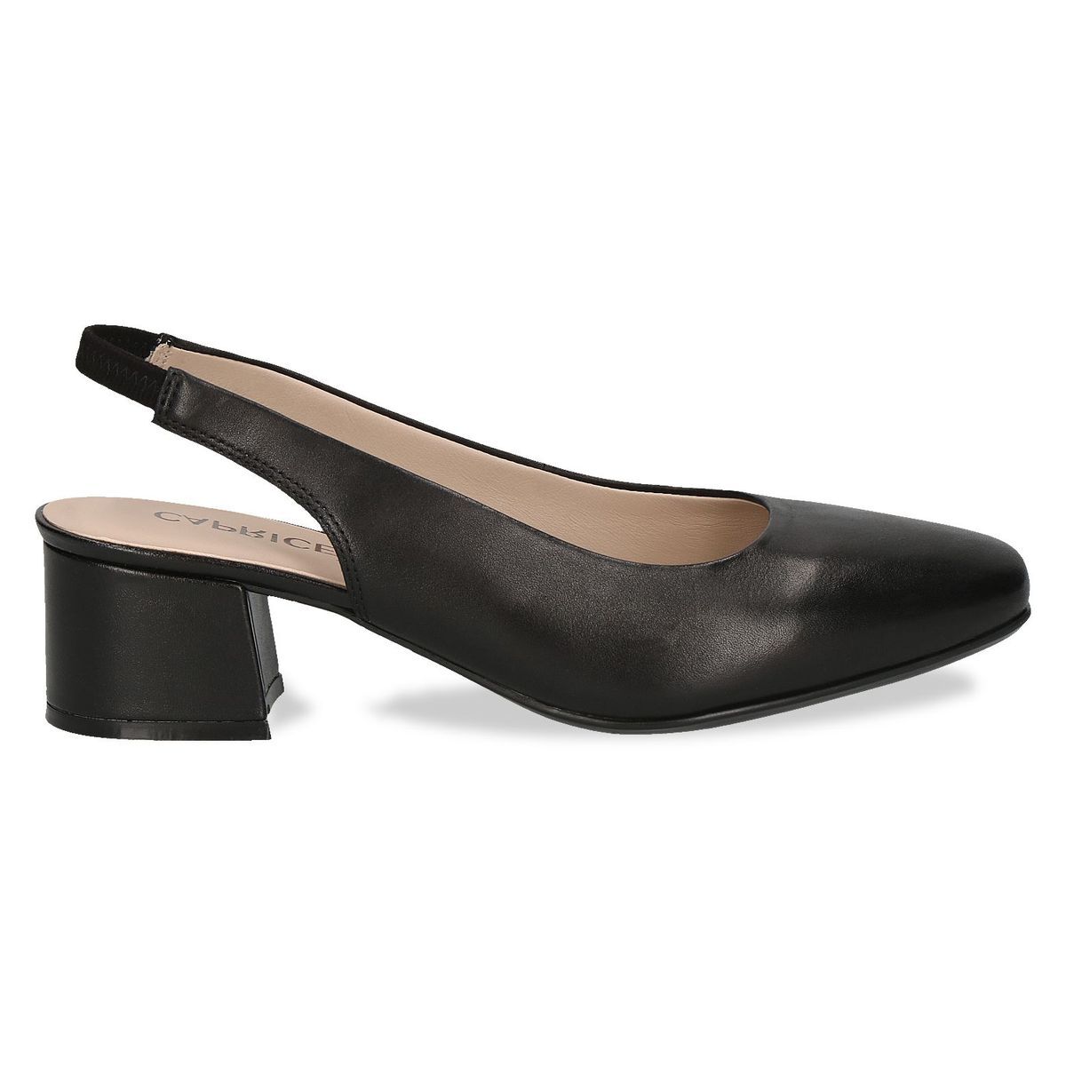 escarpin en cuir noir nappa, CAPRICE