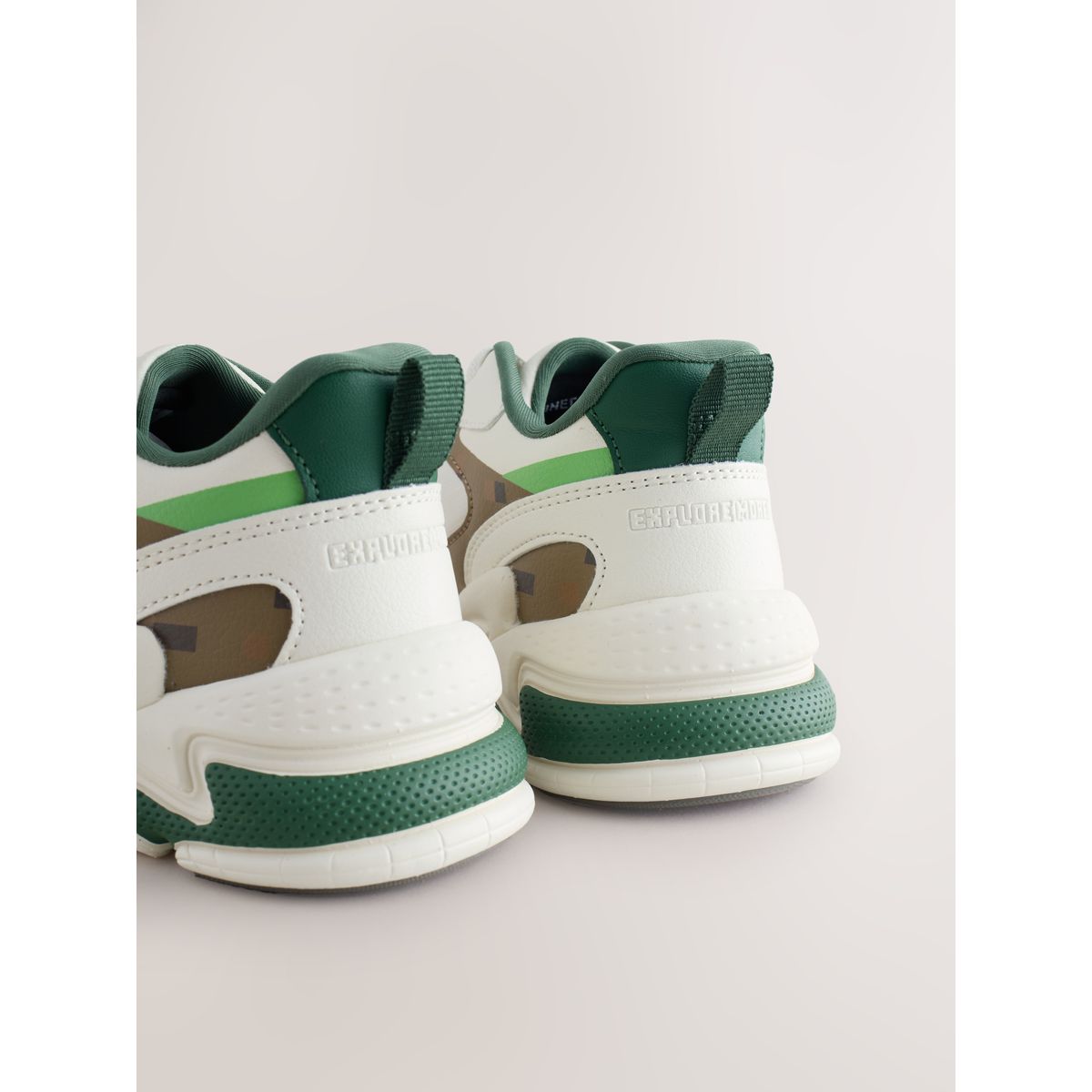 Baskets à lacets élastiques minecraft blanc, NEXT