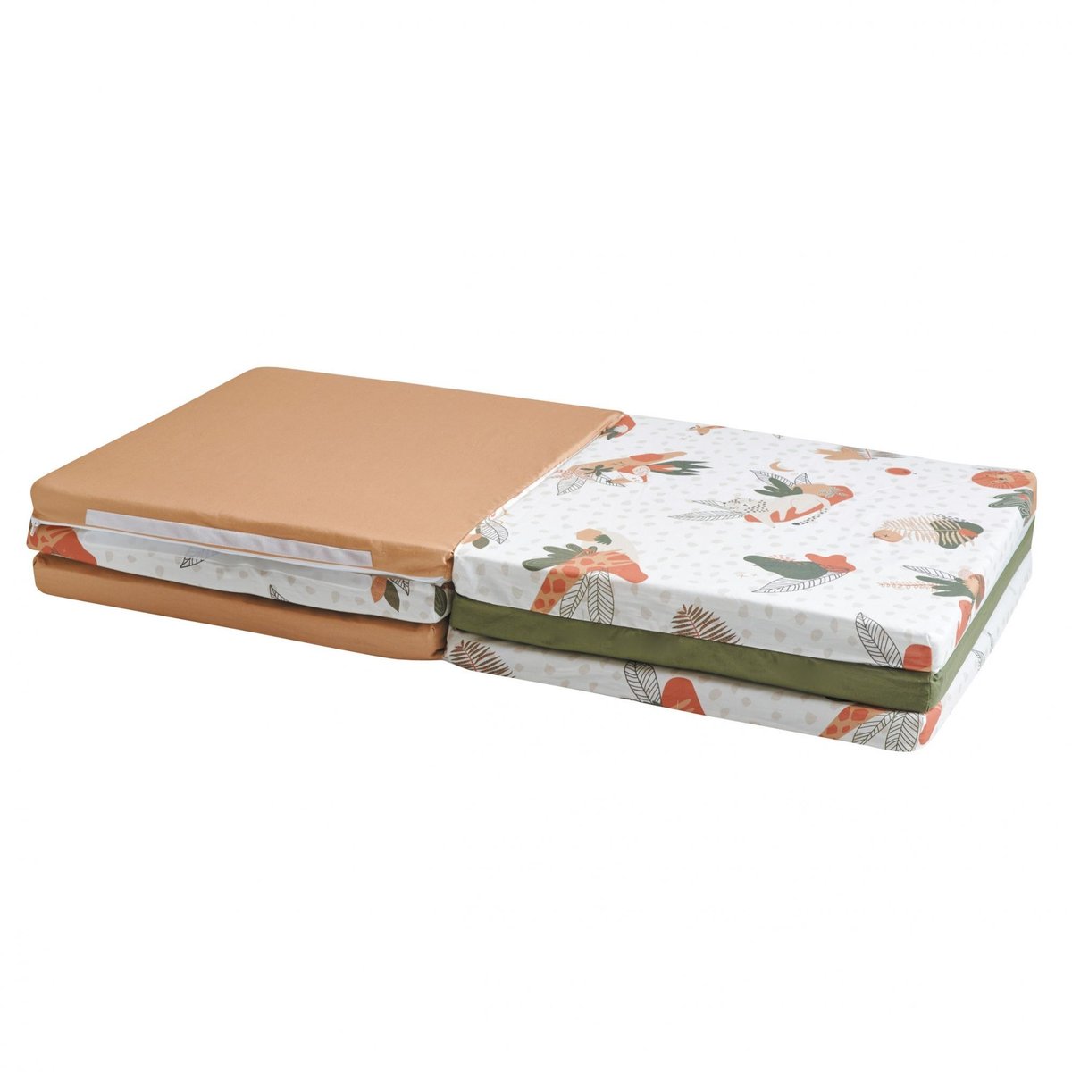 Maxi tapis malin Amazonie orange, vert, blanc, TINEO