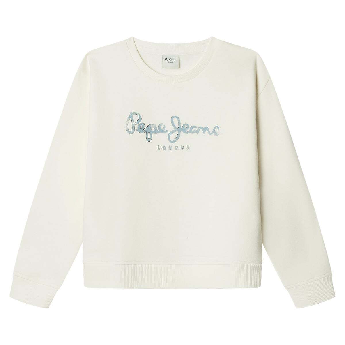 Sweat-Shirt À Col Rond Coupe Décontractée blanche mousse, PEPE JEANS