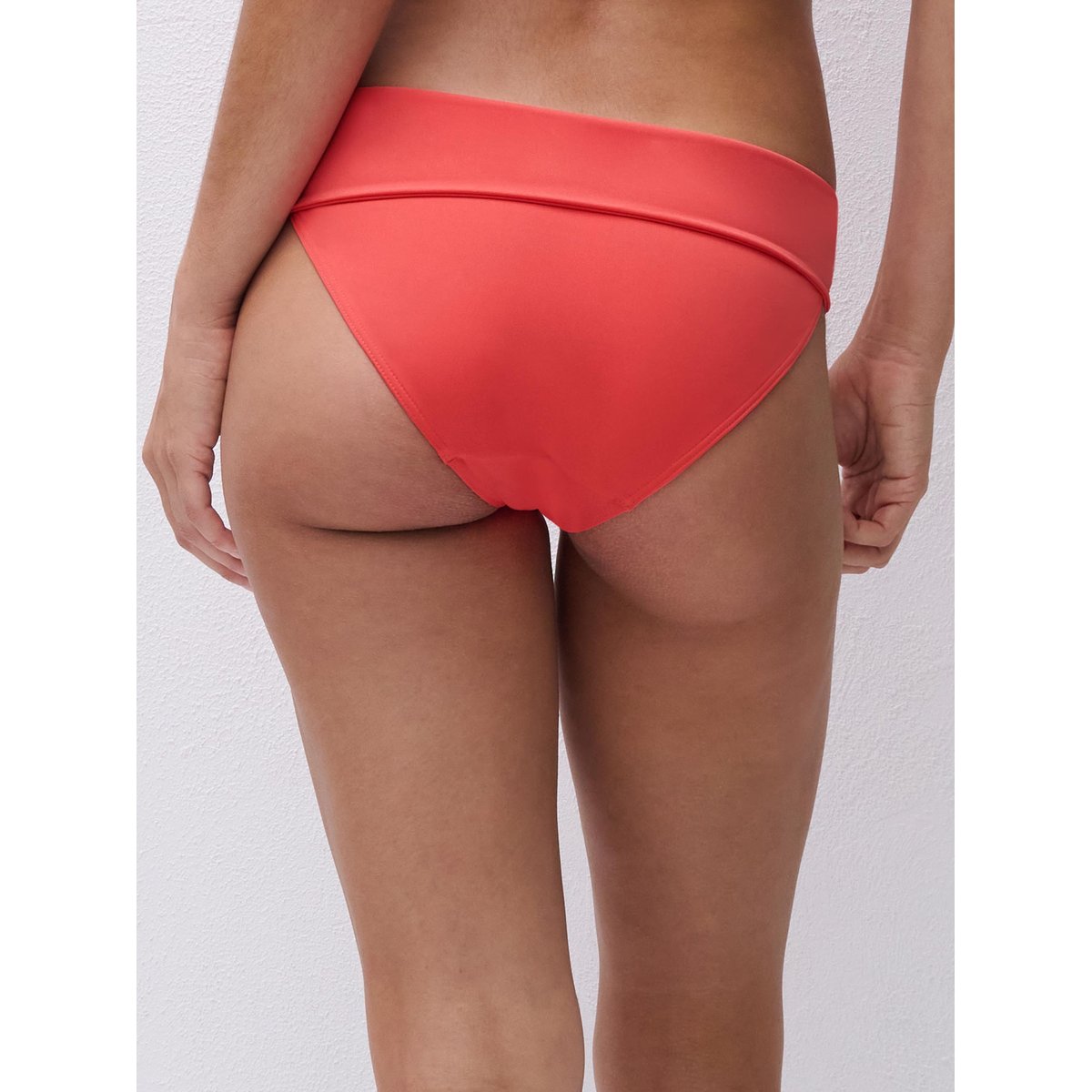 Bas de maillot de bain ajustable culotte taille haute ICON corail vif, CHANTELLE