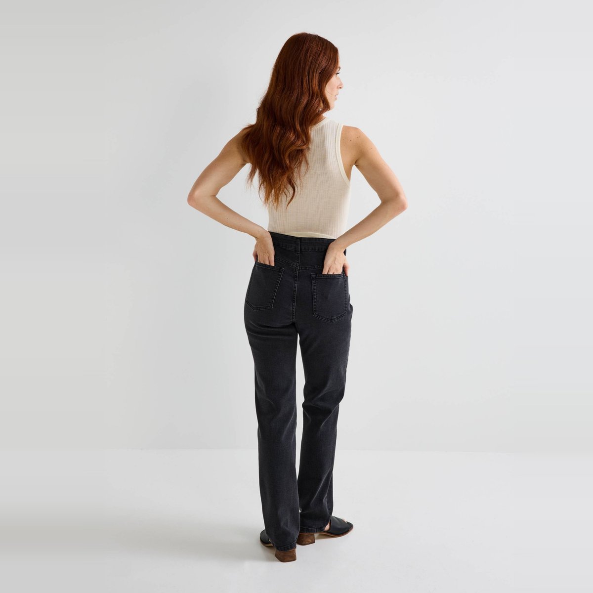 Jean droit grey denim, MONOPRIX