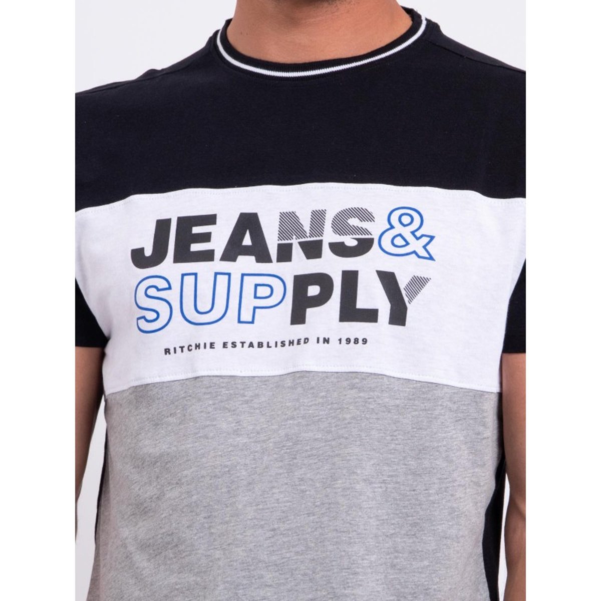T-shirt Col Rond Pur Coton Nabelo noir, RITCHIE