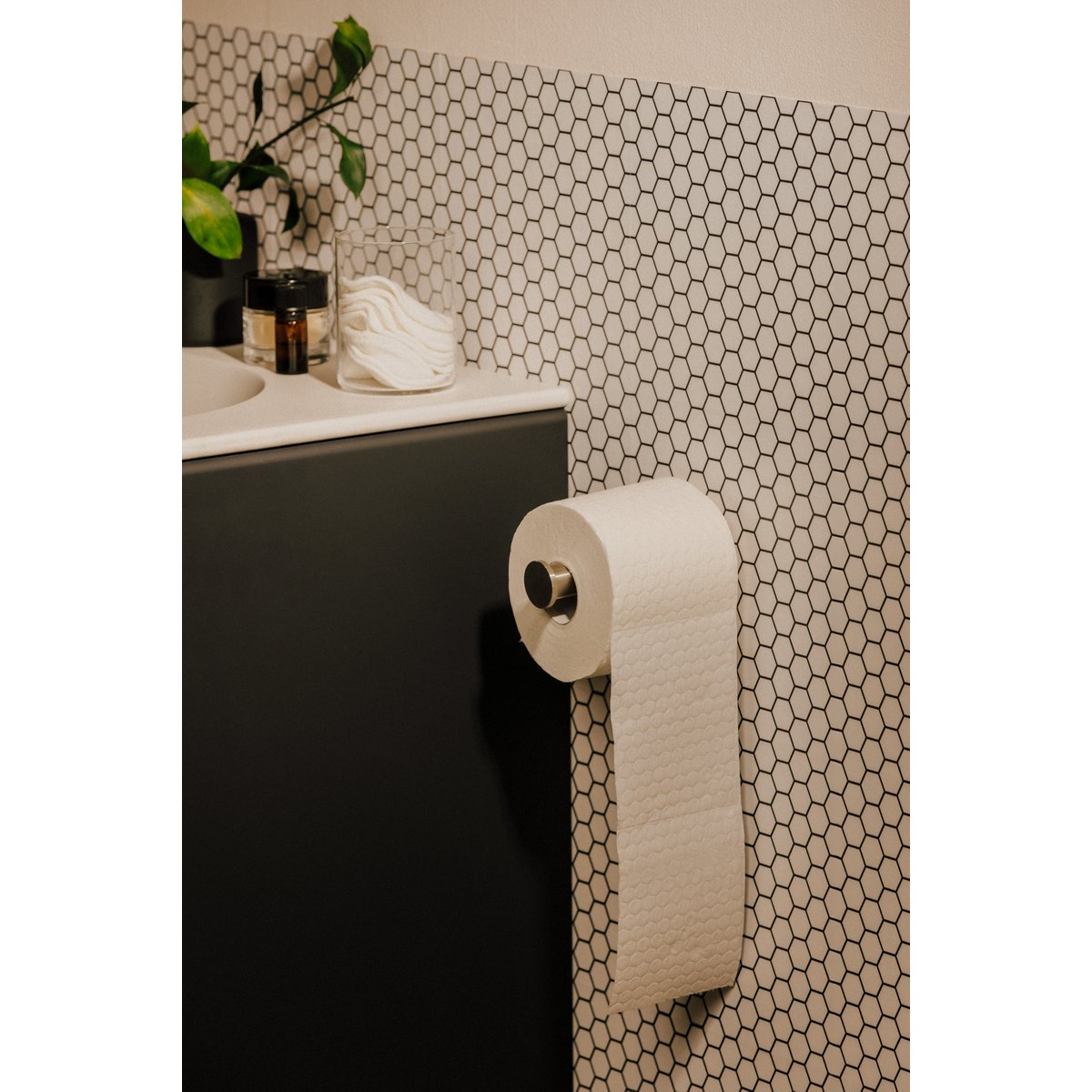Porte Papier Toilette  LOGIC noir mat, COSMIC