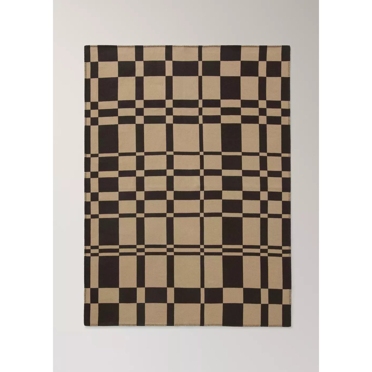 Couverture laine à carreaux marron, MANGO HOME