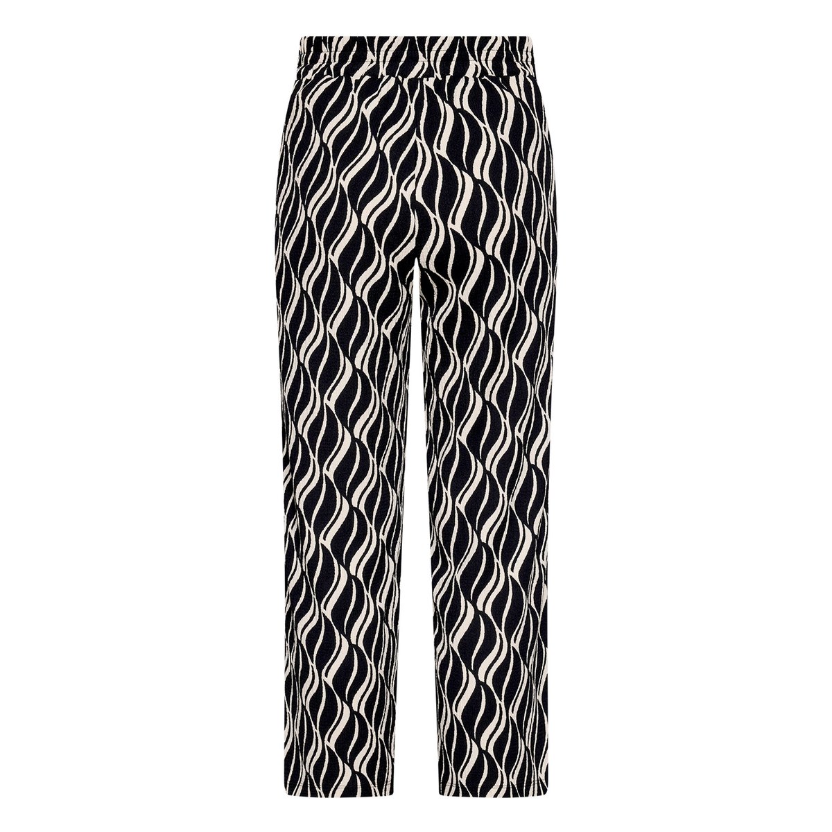 Pantalon Marlene à taille élastique noir/beige, BETTY BARCLAY