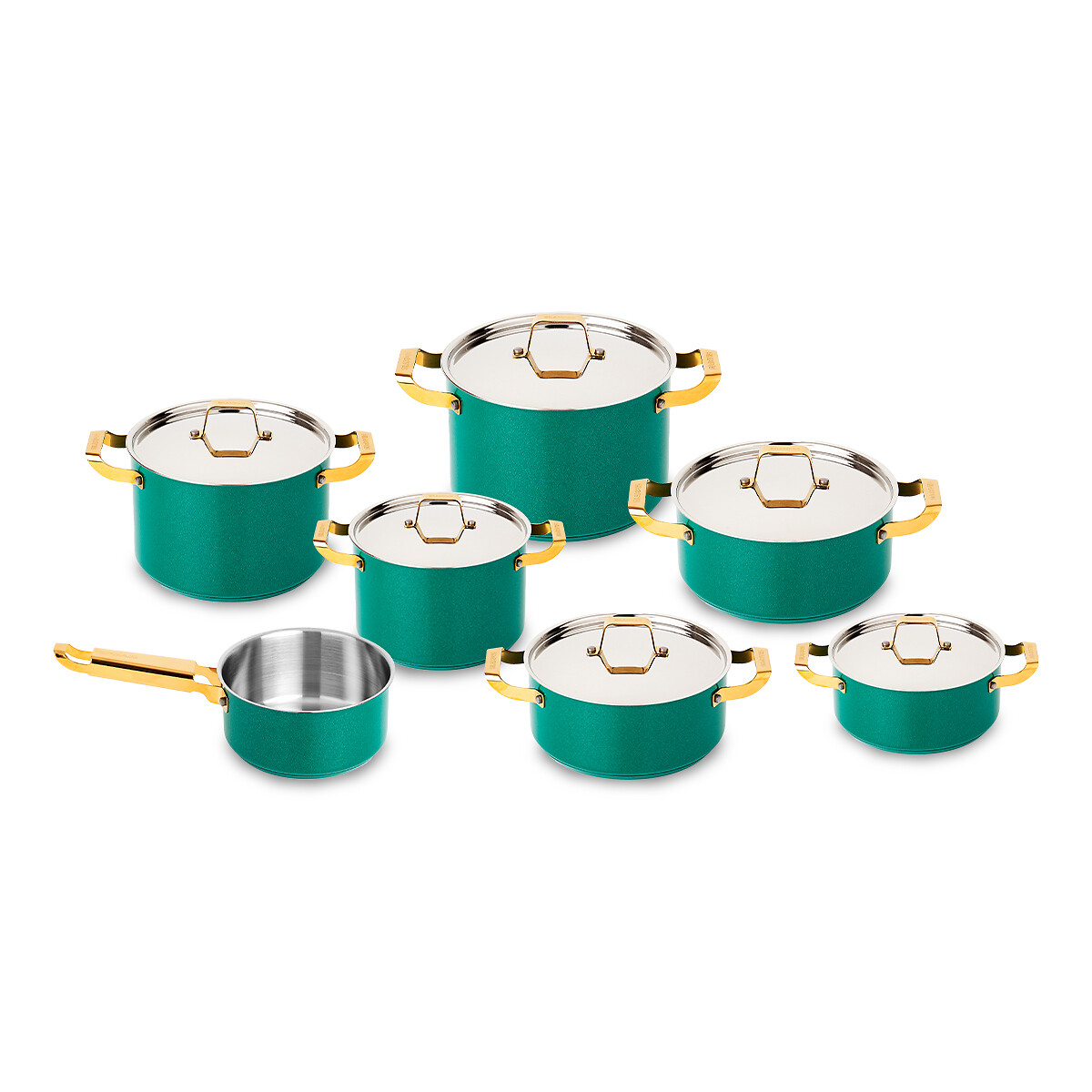 Trem de cozinha 7 peças Heritage, SILAMPOS verde, SILAMPOS