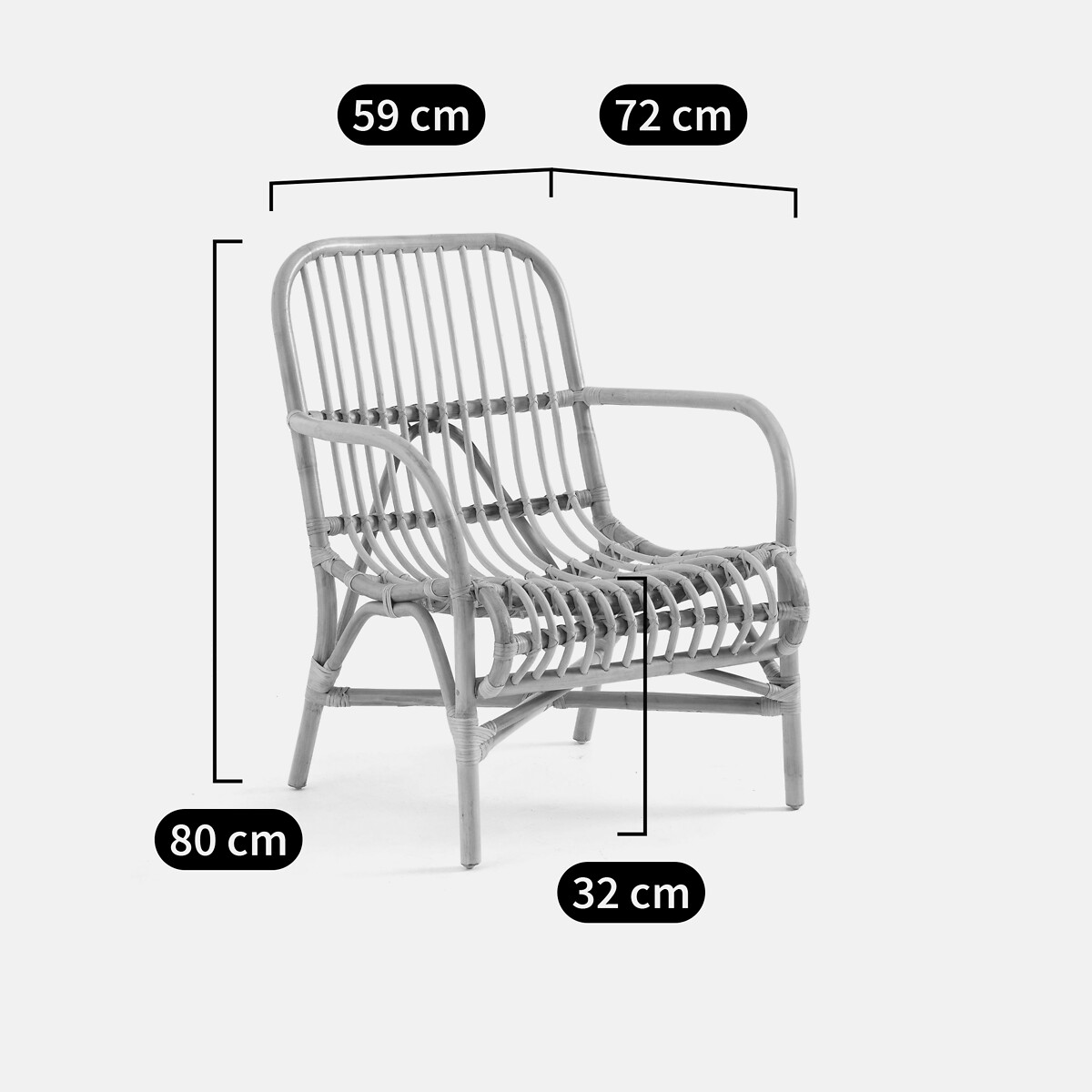 Sillón de ratán Malu natural, LA REDOUTE INTERIEURS