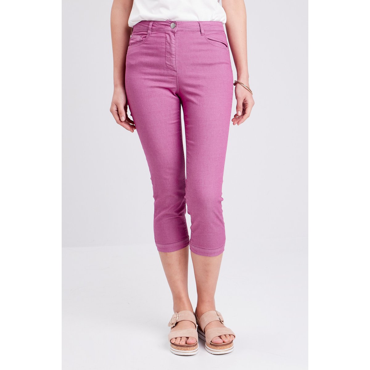 Pantacourt droit taille haute violet, BREAL