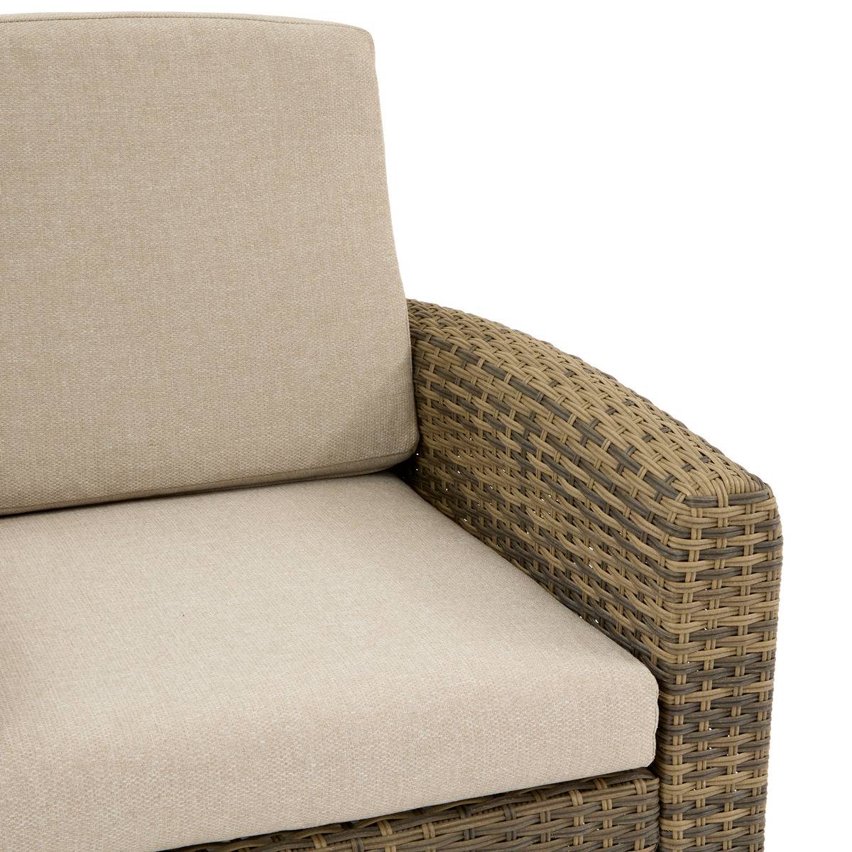 Fauteuil de jardin en résine tressée POLYNÉSIA beige ficelle, HESPERIDE