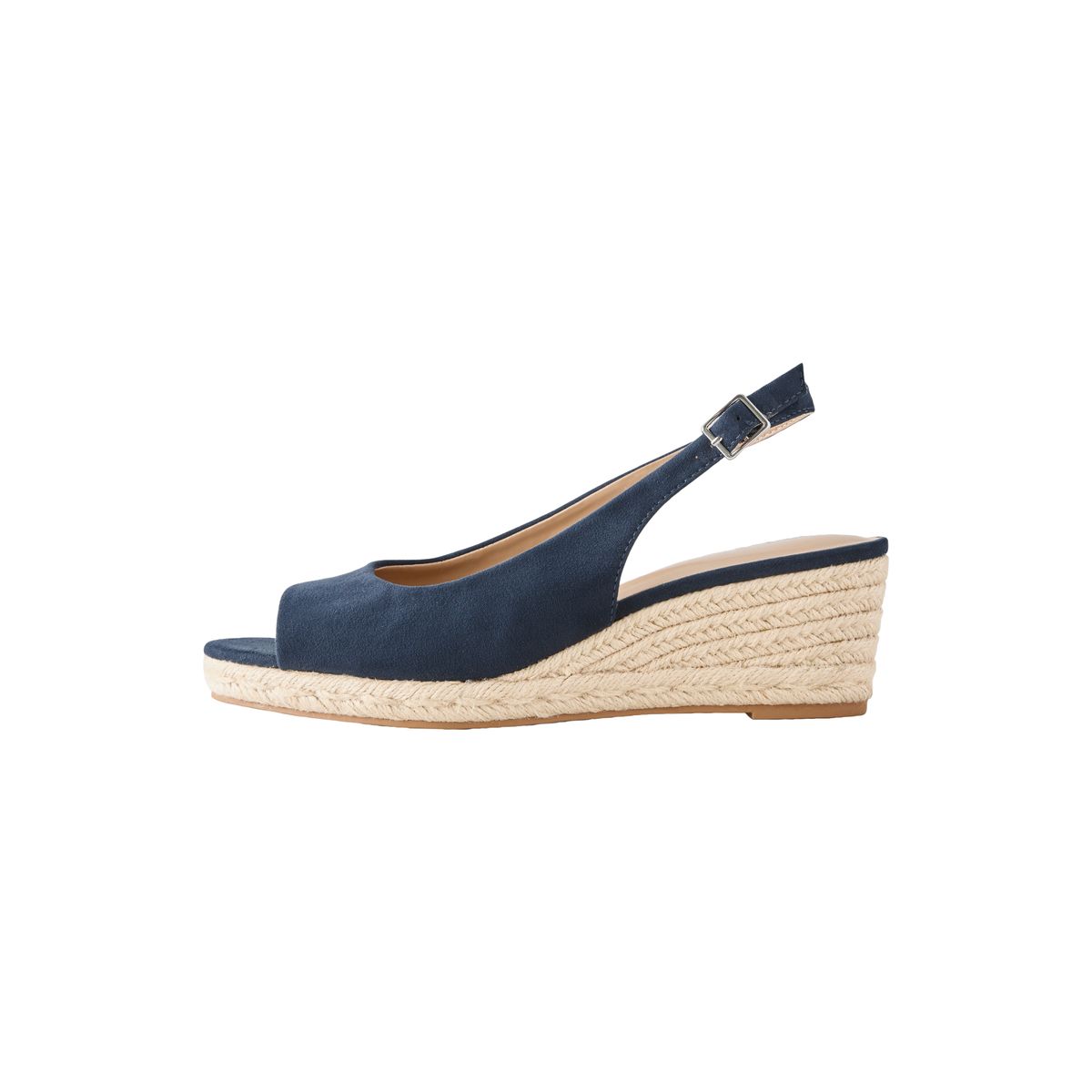 Chaussures compensées à bout ouvert bleu marine, NEXT