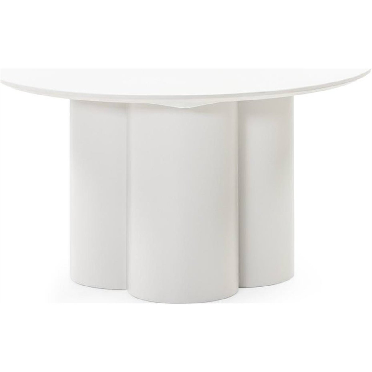Table basse ronde LAVANO au design sculptural gris beige clair, RECOLLECTION