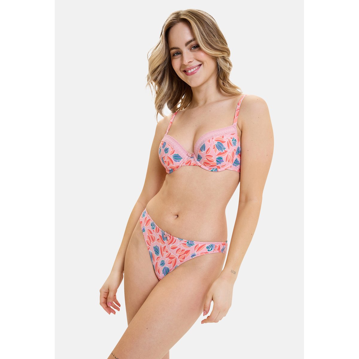 Slip JOHANNE tulipes fond rose, BILLET DOUX