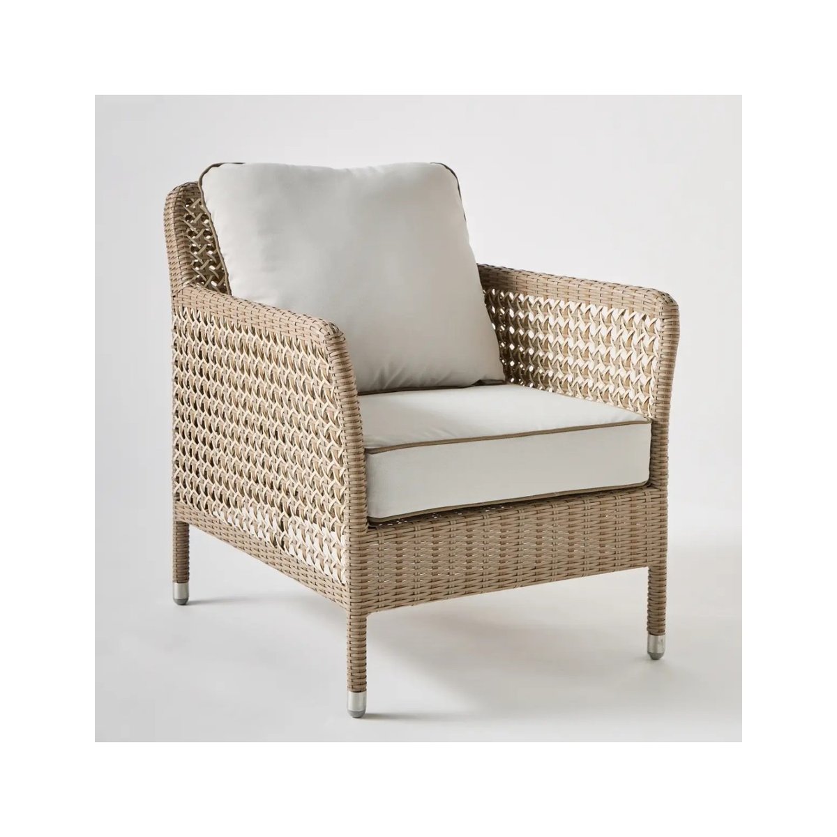 Fauteuil en résine ANTIBES RECIF gris résine recif - tissu gris perle, KOK