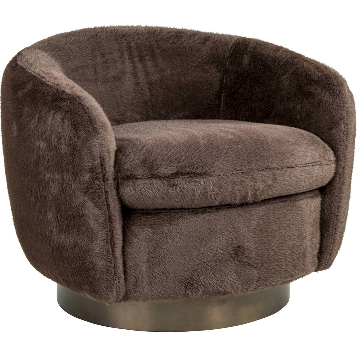 Fauteuil lounge pivotant tout doux chocolat fluffy, RECOLLECTION