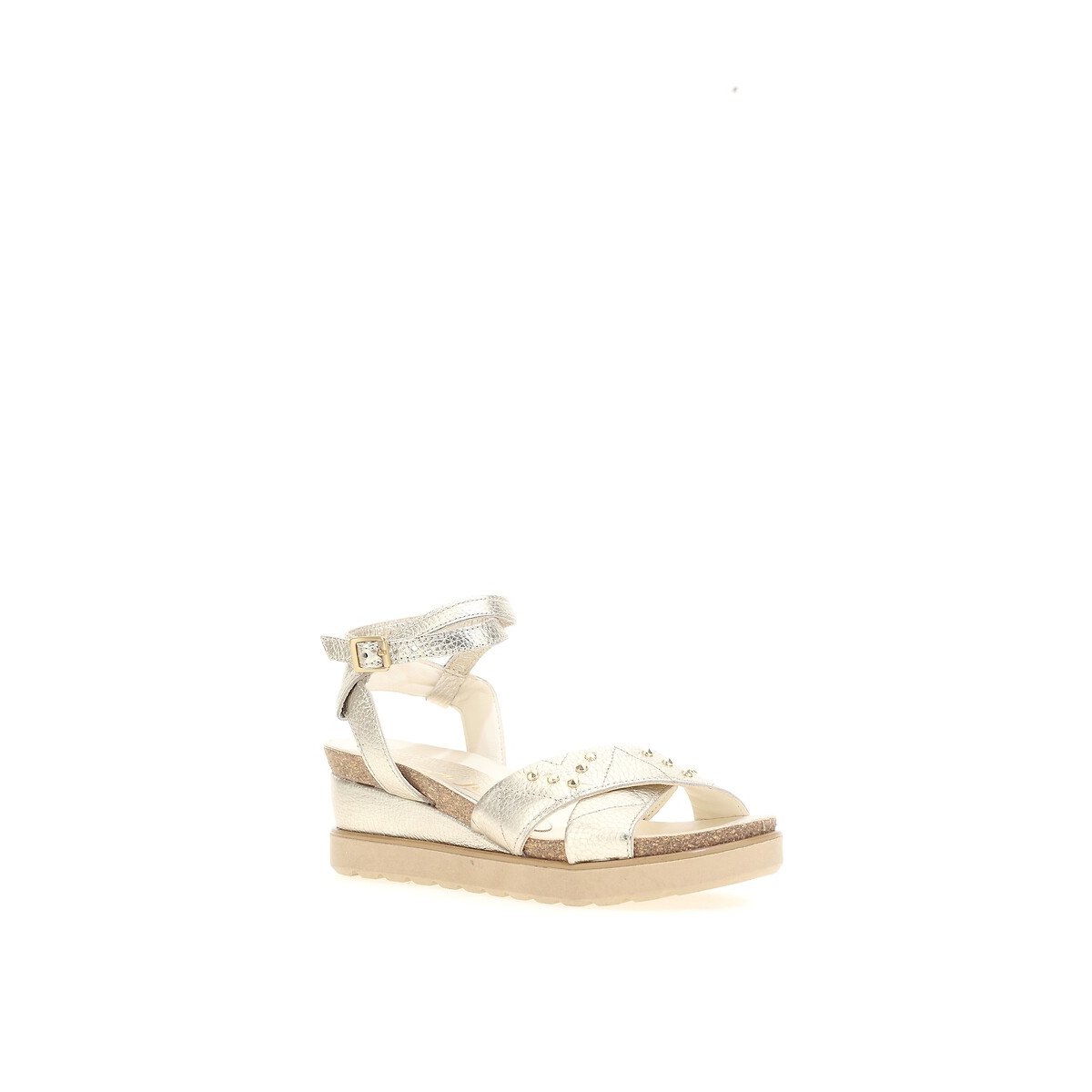 Leather Wedge Sandals platinum, MJUS