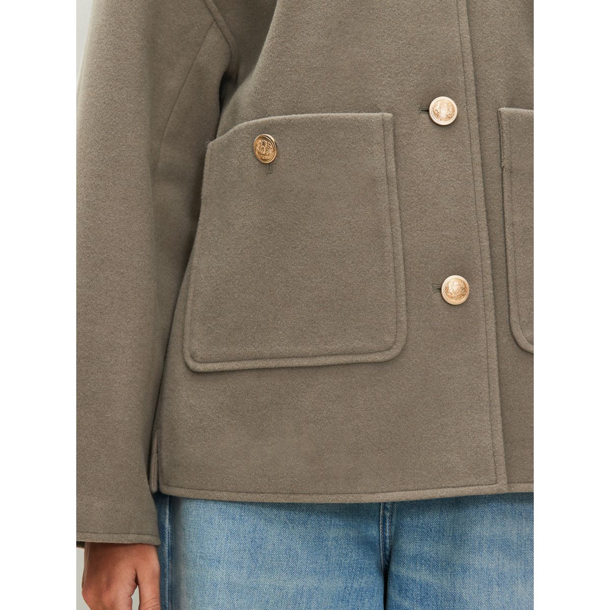 Veste brossée avec col naturel, NEXT
