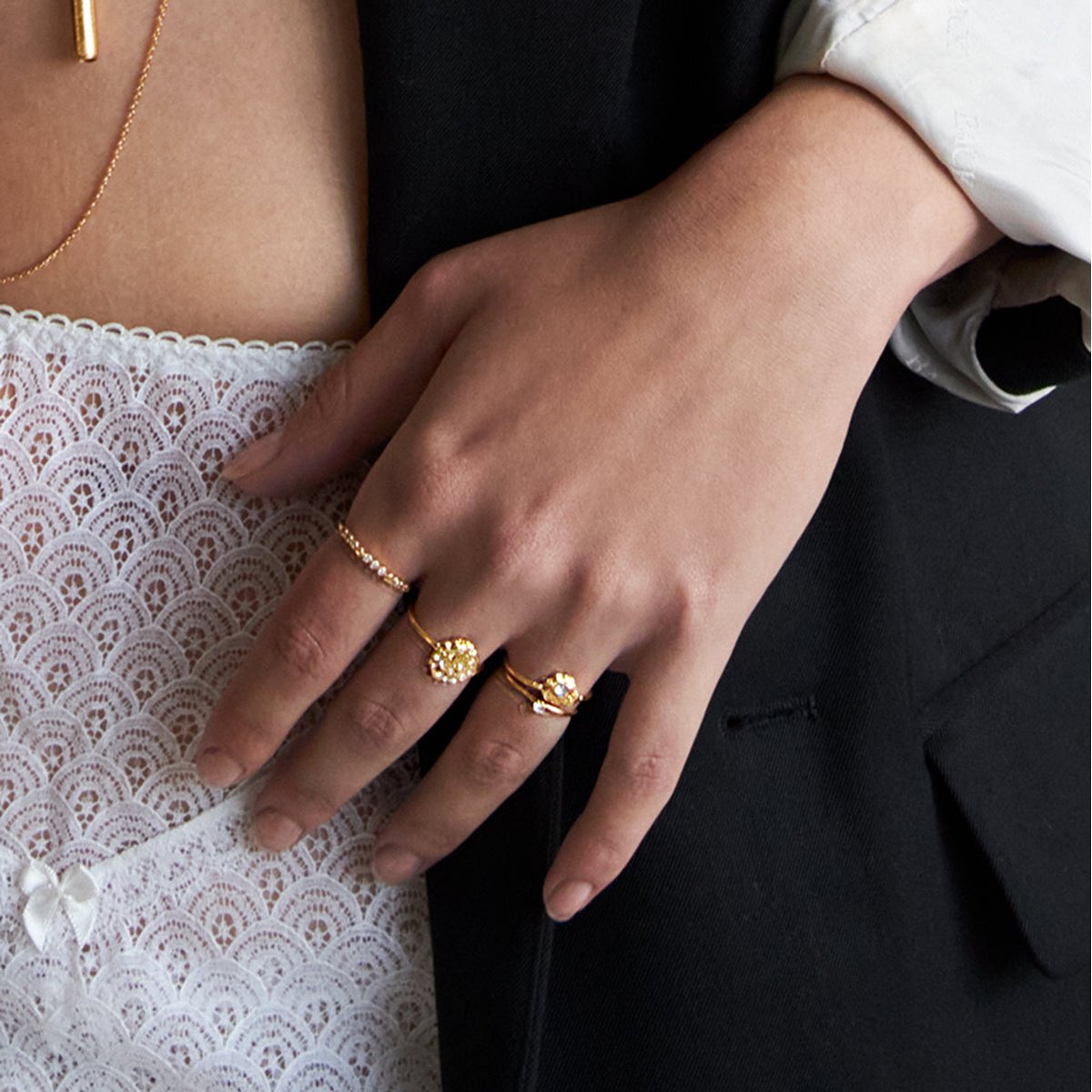 Bague eleven golden shadow beige, CAROLINE NAJMAN