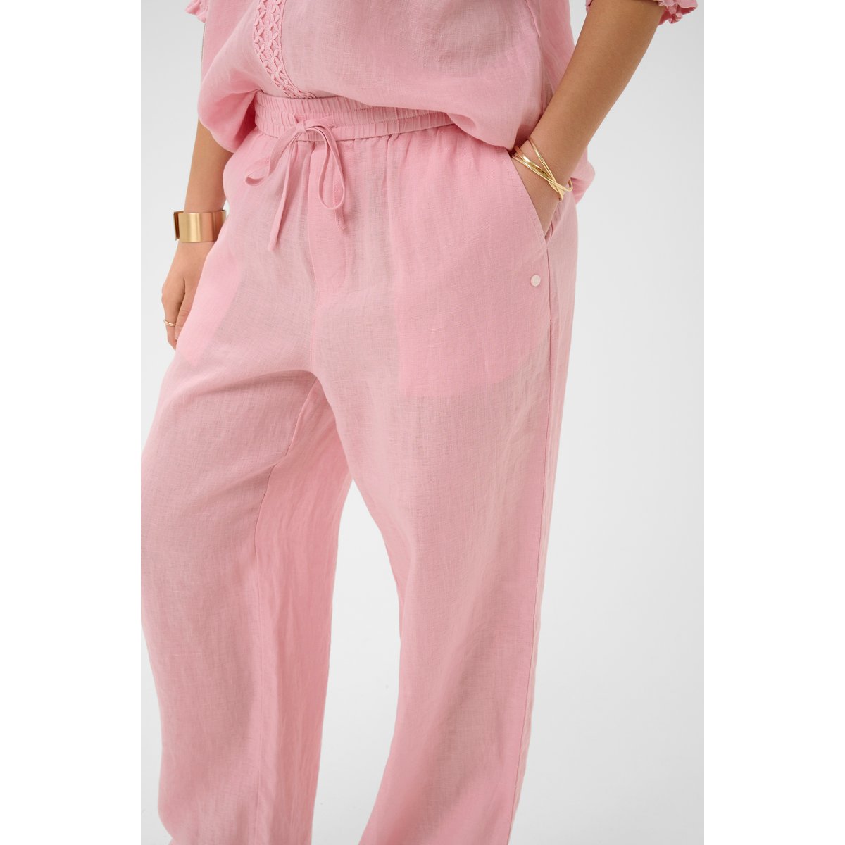 Pantalon casual rose pink nectar, CREAM