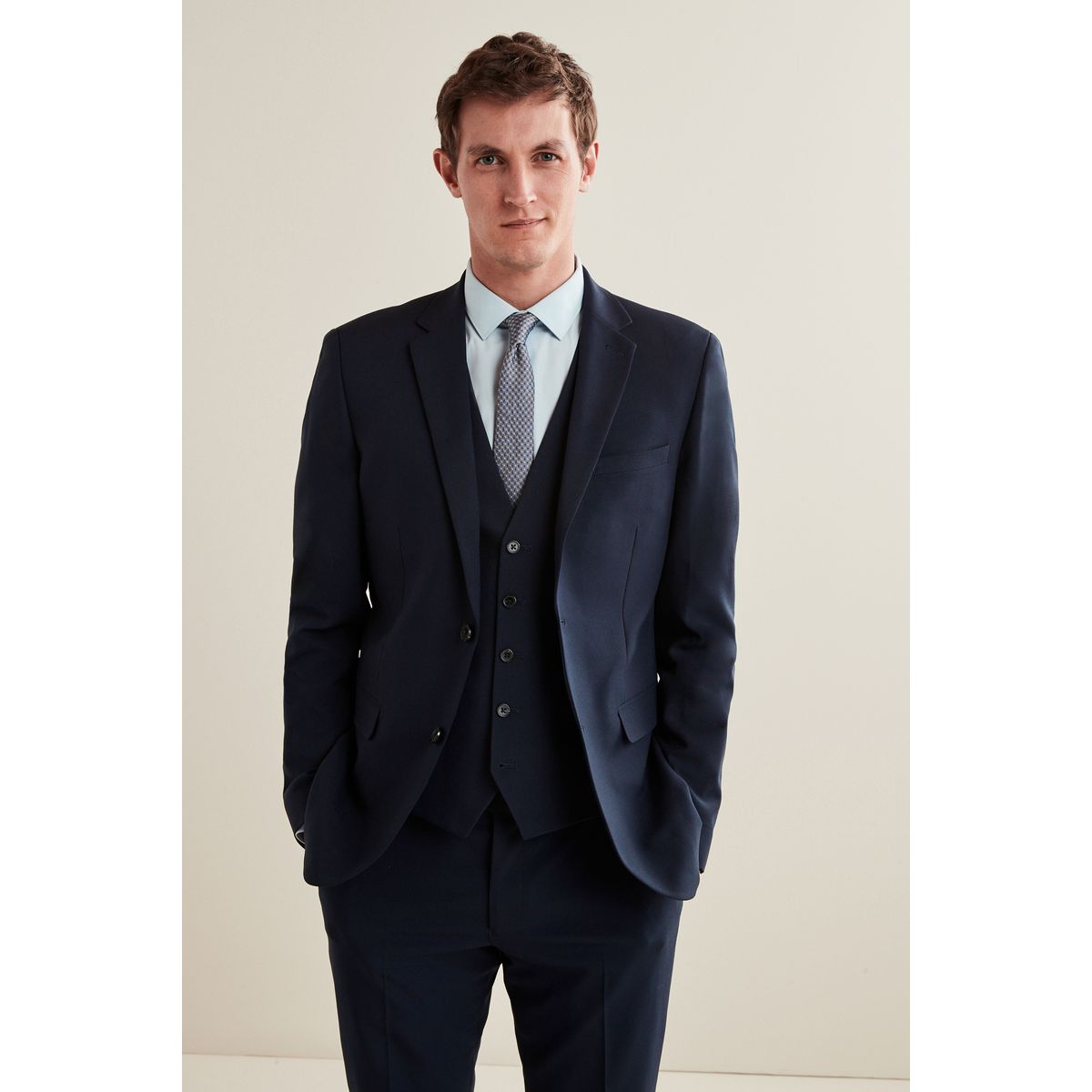 Veste de costume essential coupe slim bleu marine, NEXT