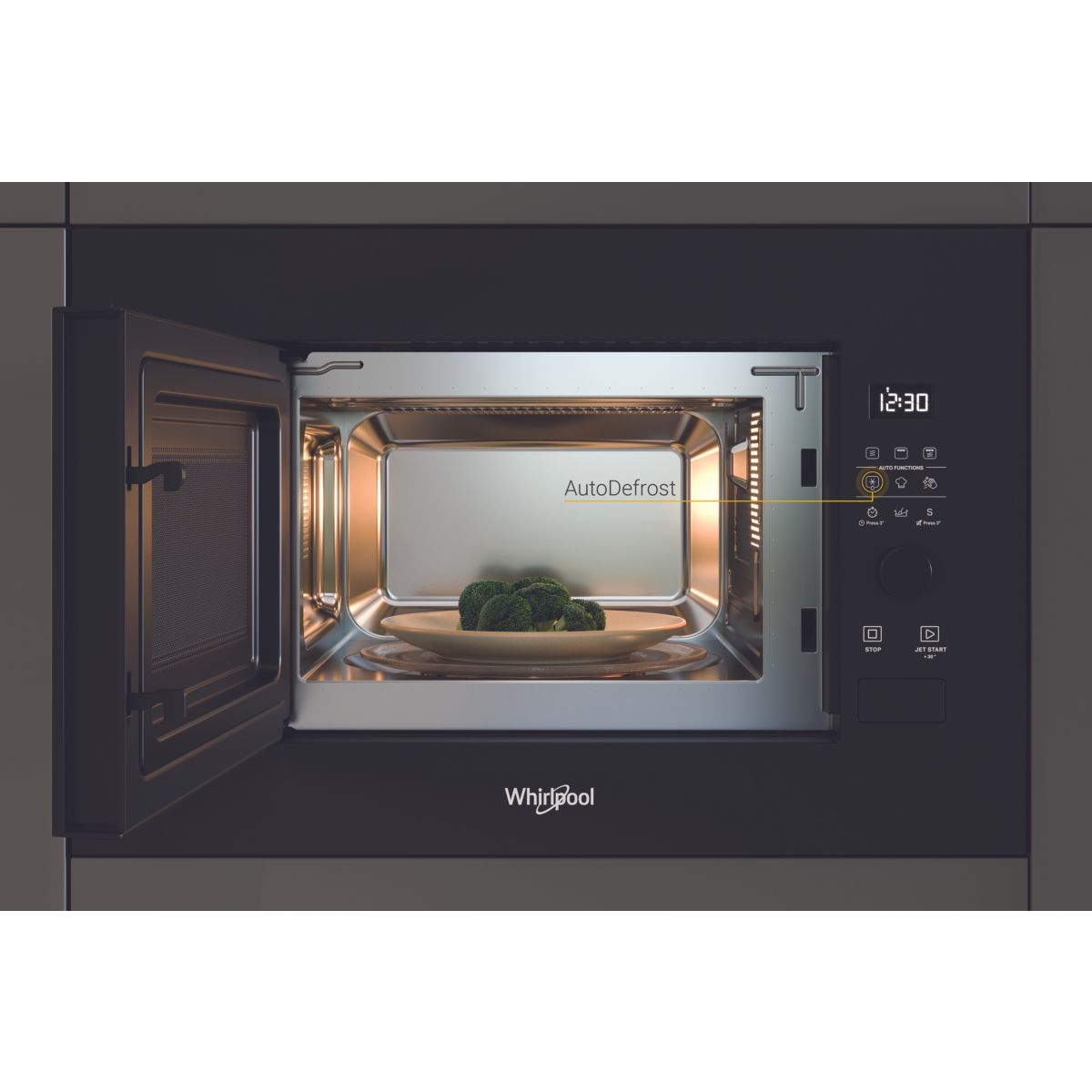 Micro ondes grill encastrable WMF200GNB noir, WHIRLPOOL
