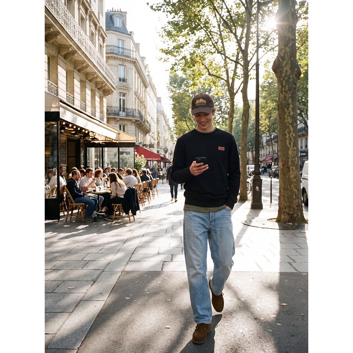 Sweat col rond, RUSH noir, JACK & JONES