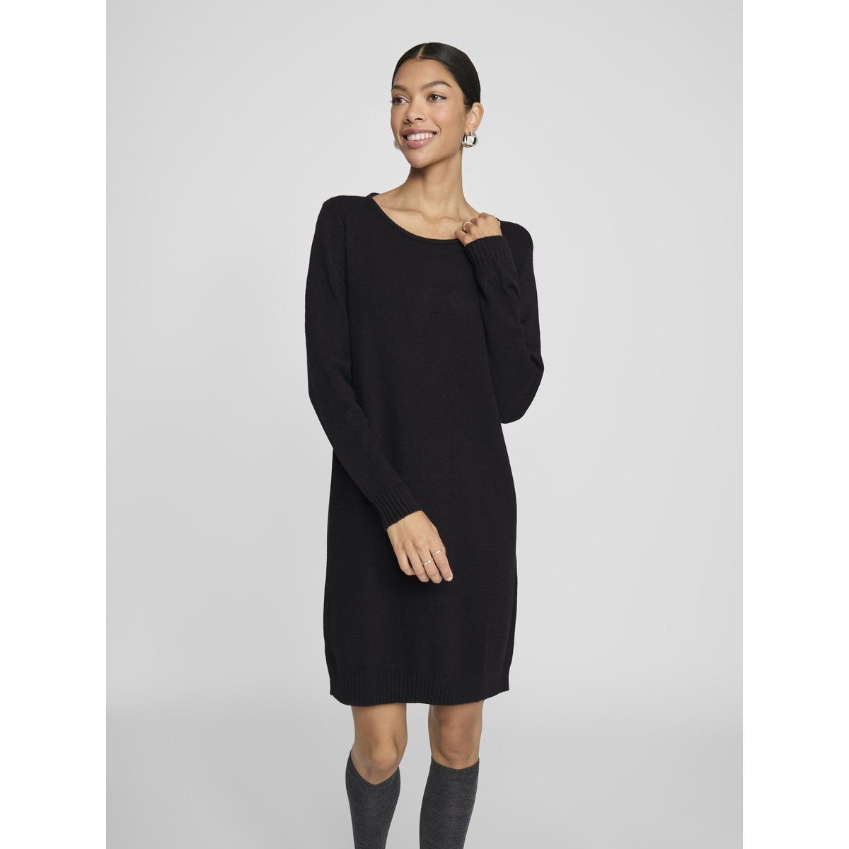 Robe En Maille Manches Longues noir - black, VILA