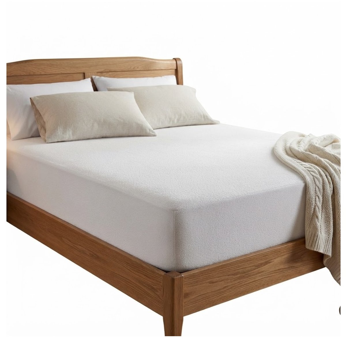 Protege matelas eponge Peva anti acariens 160 x 200 cm Ponny blanc, EDEN