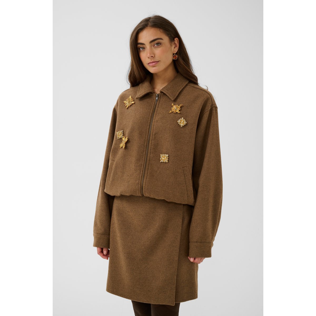 Veste marron toffee melange, CULTURE