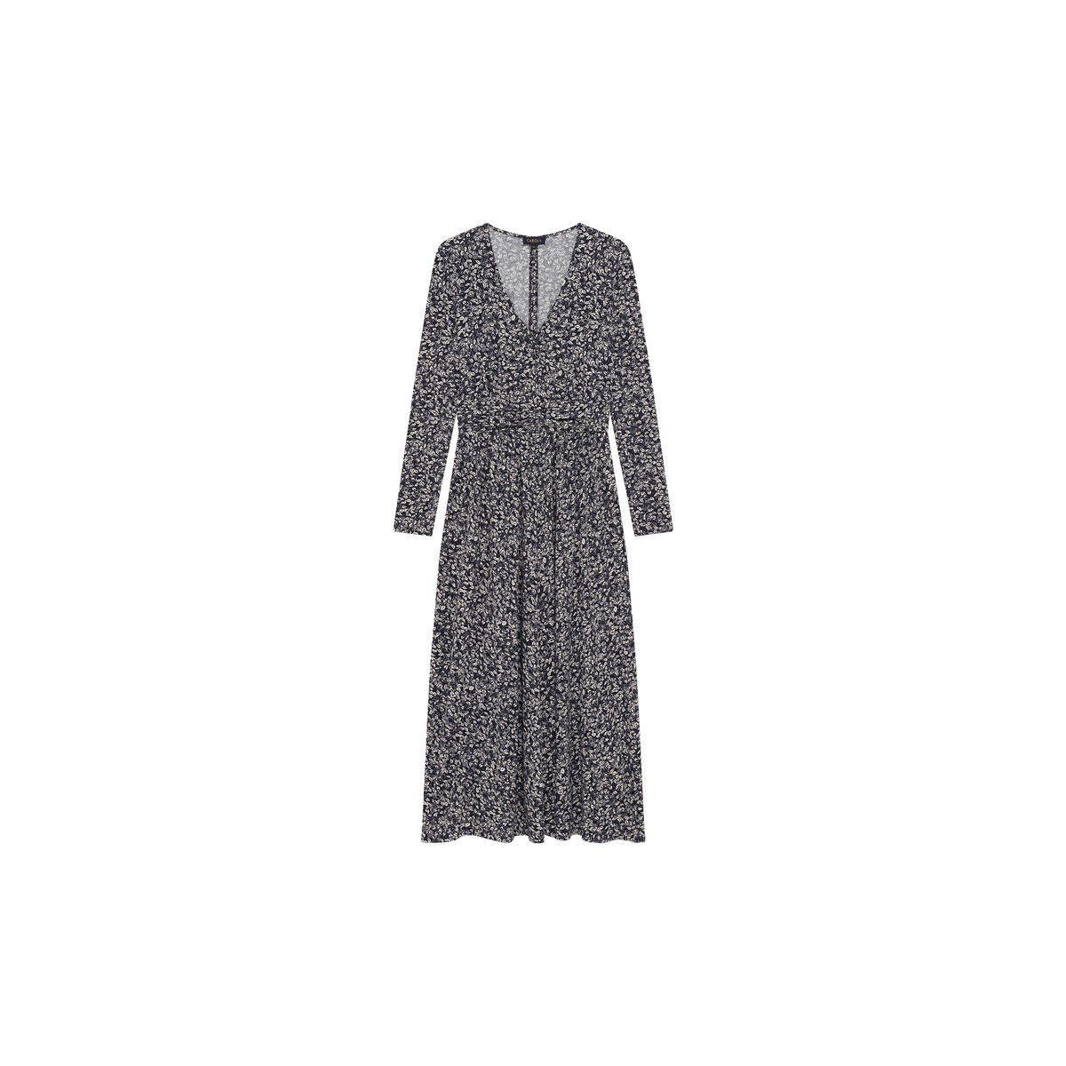 Robe fluide col v RSHANY bleu marine, CAROLL