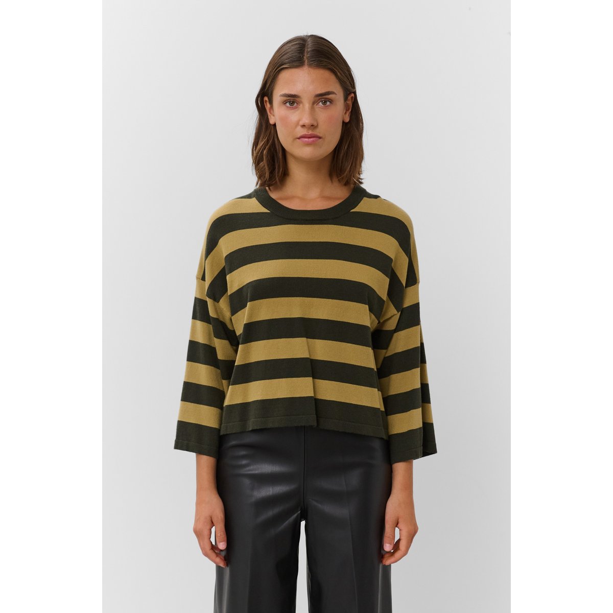 Pullover tricoté vert rosin and fennel stripe, SOAKED IN LUXURY