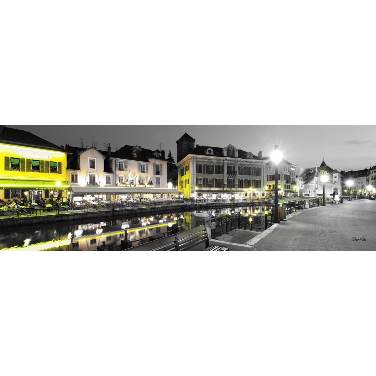 Tableau Mural Quai De Vicenza Annecy CONTEMPORAIN URBAIN tableaux sur toile-gris, CEANOTHE