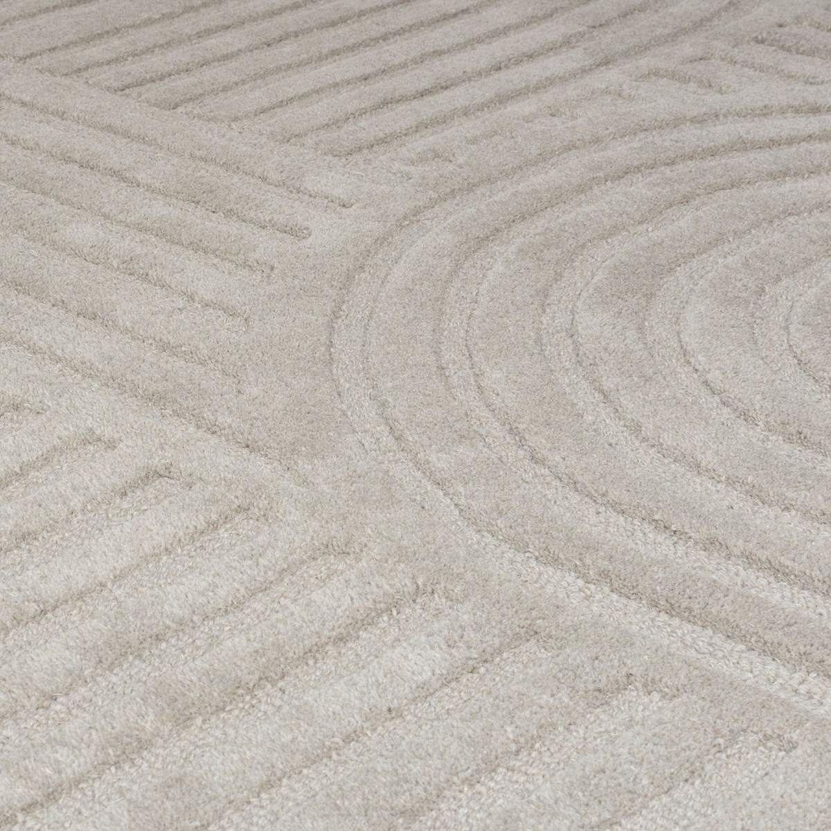 Tapis salon et chambre pure laine fait main SUNRISE gris, NOVATREND