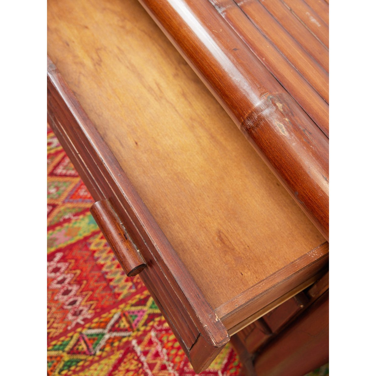Commode en bambou Olga N°694 - Bon état bois foncé, DEBONGOUT