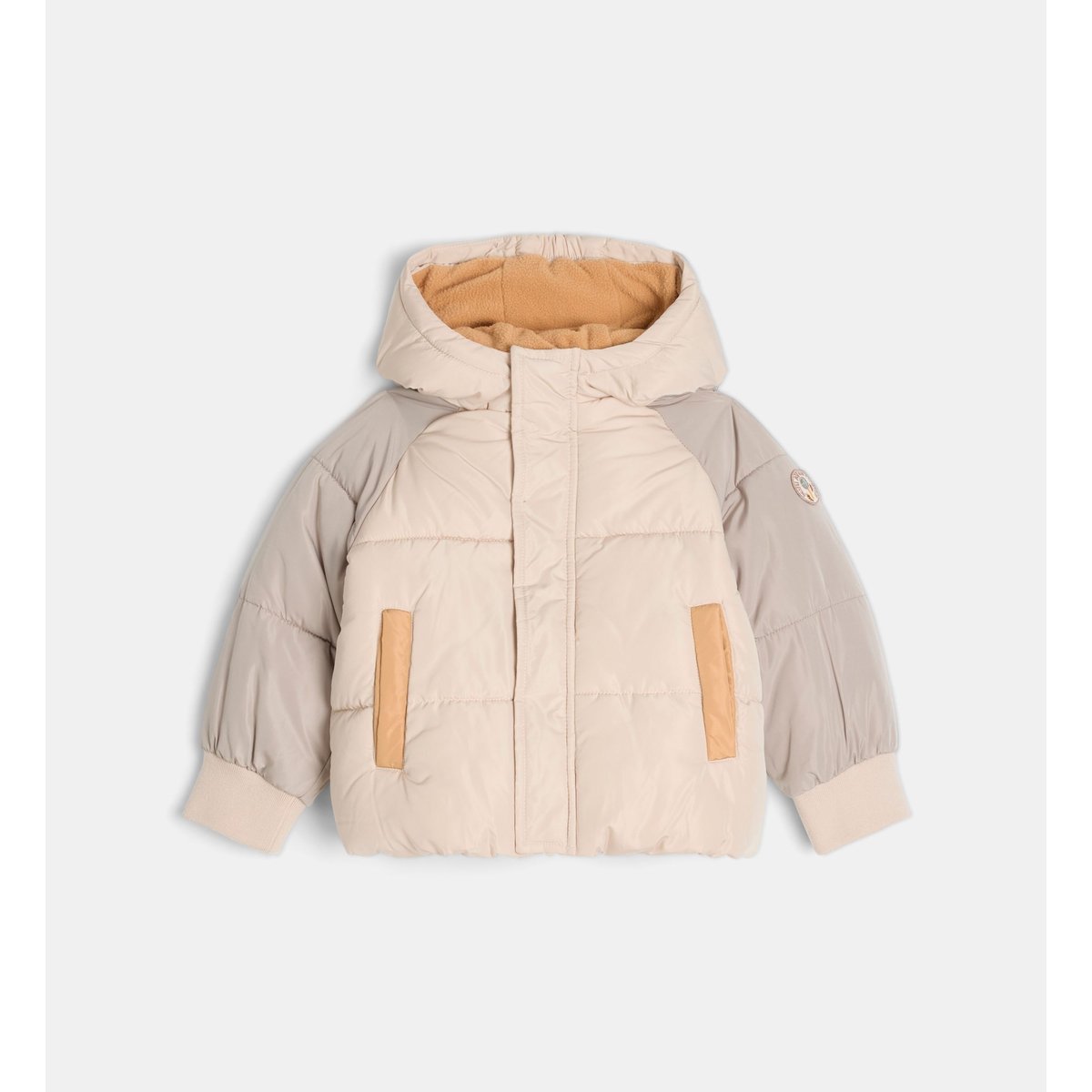 Doudoune à capuche tizio beige et vert, CADET ROUSSELLE