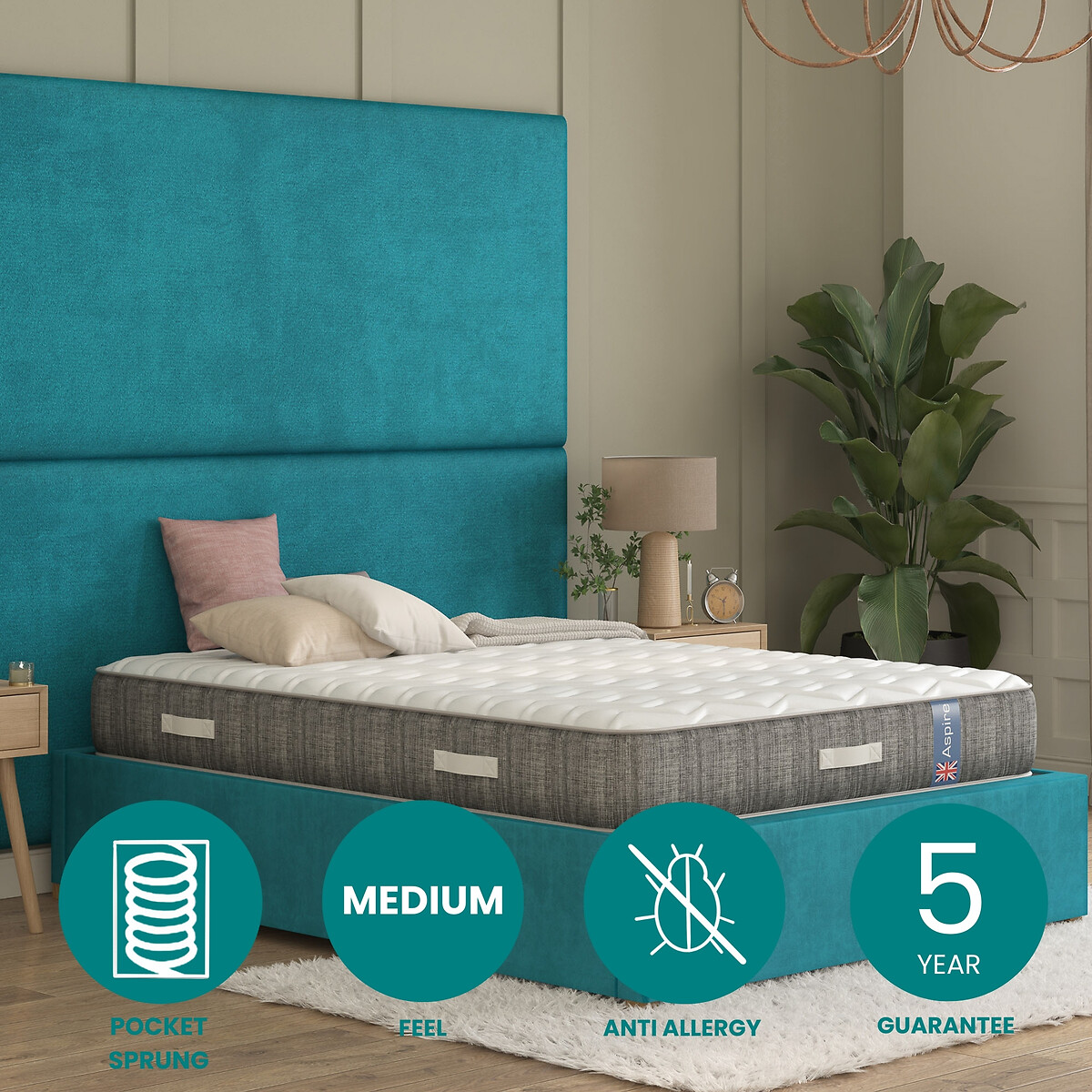 Pocket+ Natural Sleep Mattress white, ASPIRE