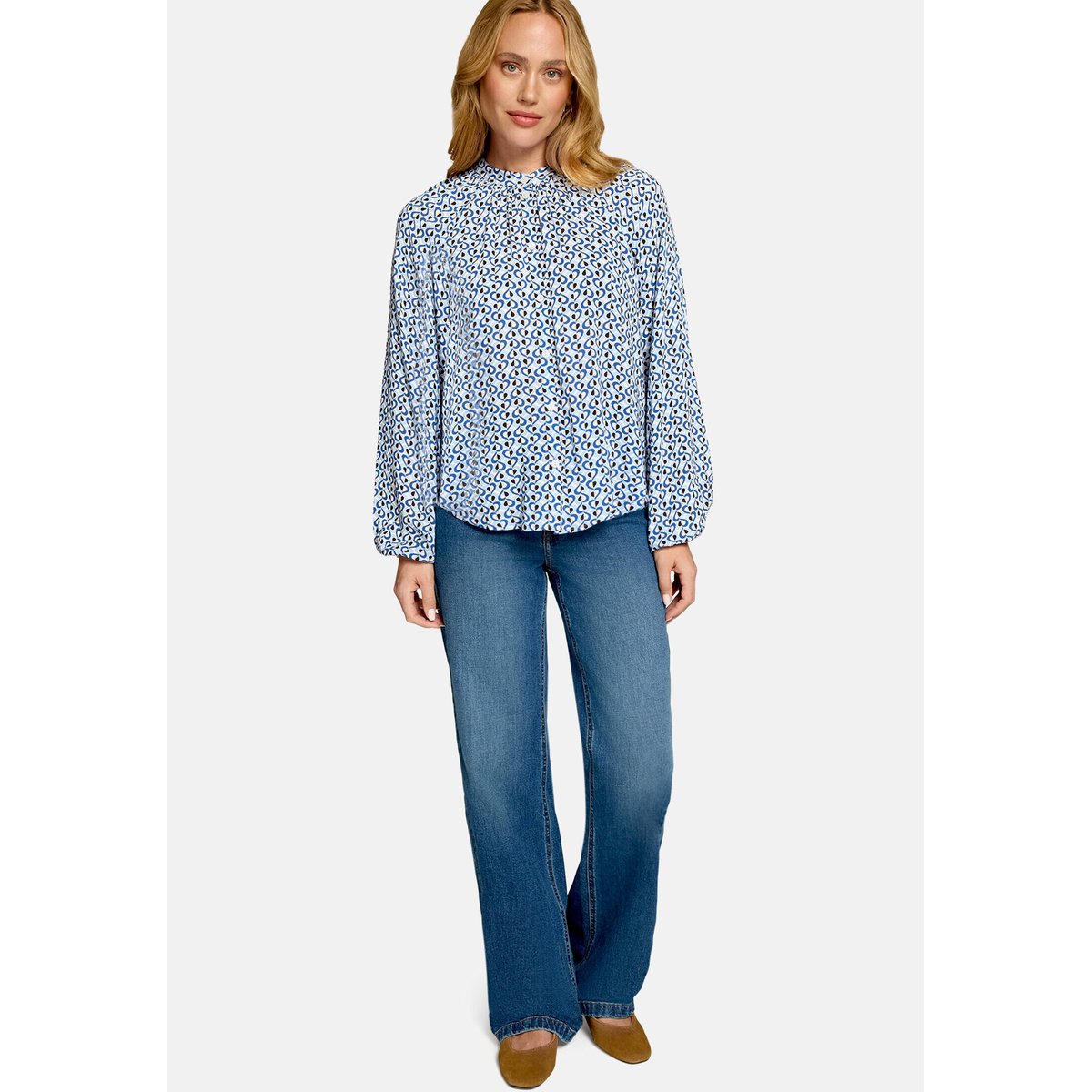Blouse mit grafischem print creamblue, ZERO