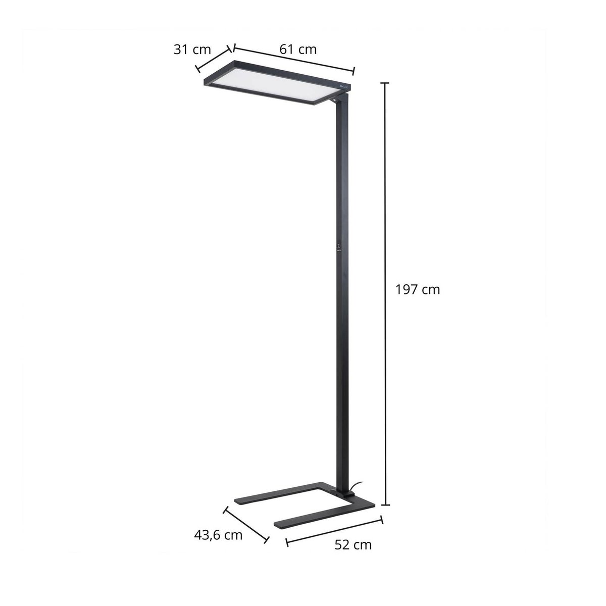 Lampadaires de bureau en métal moderneLED noir (ral 7021), ARCCHIO