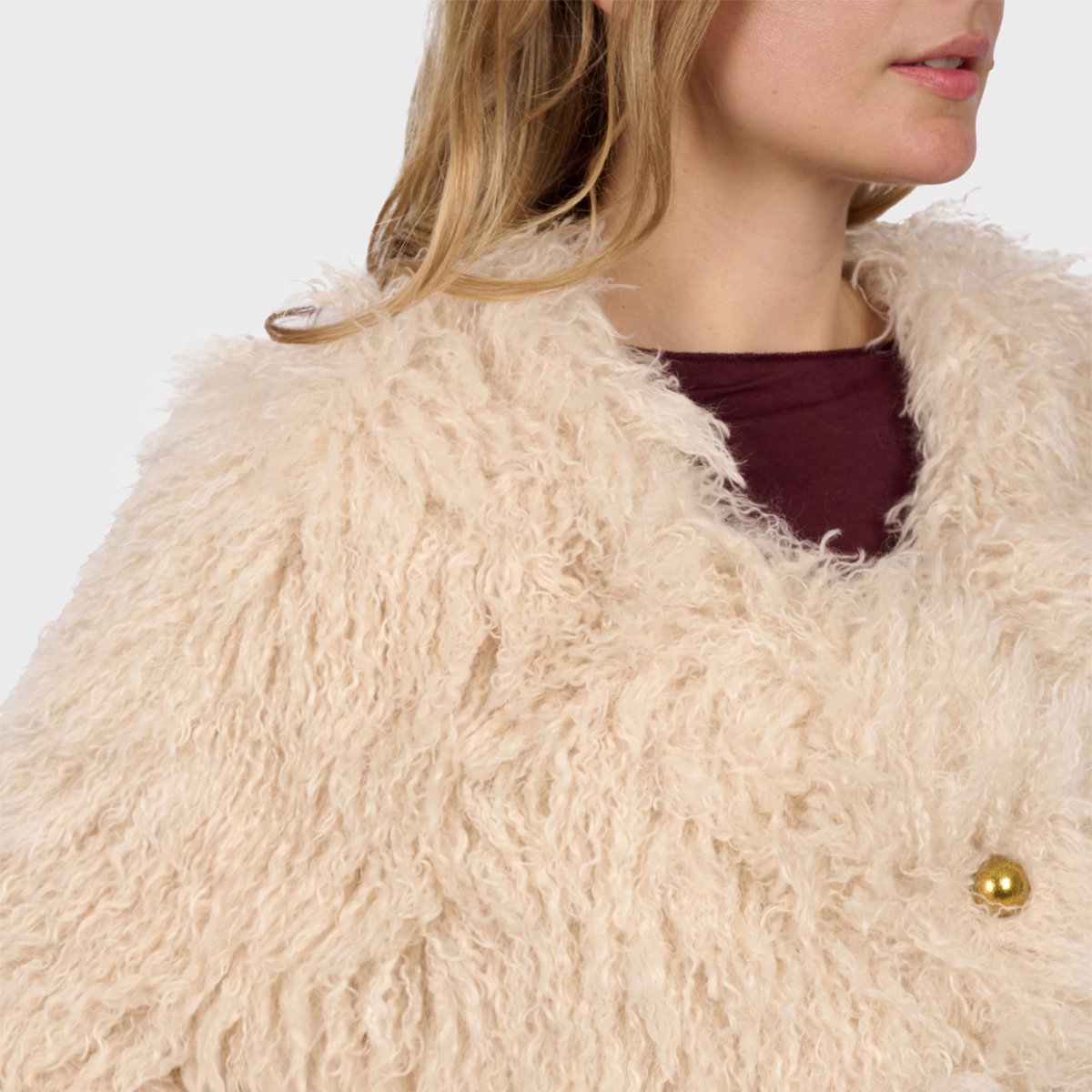 Veste courte à châle amovible KYOTO beige clair, OAKWOOD