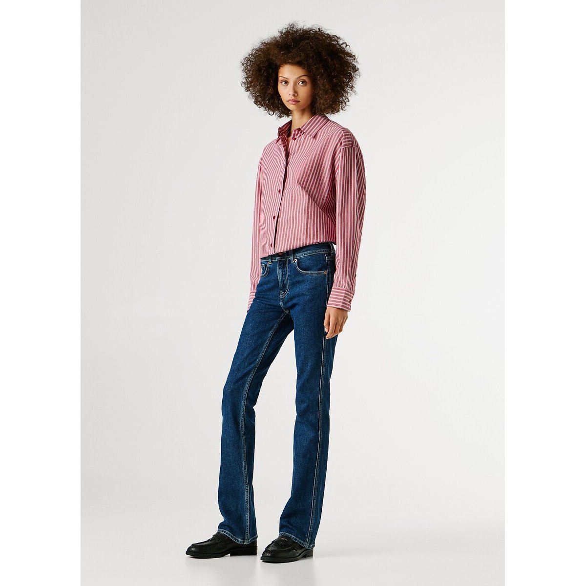 Jean bootcut taille standard PIPER stone wash royal blue, PEPE JEANS