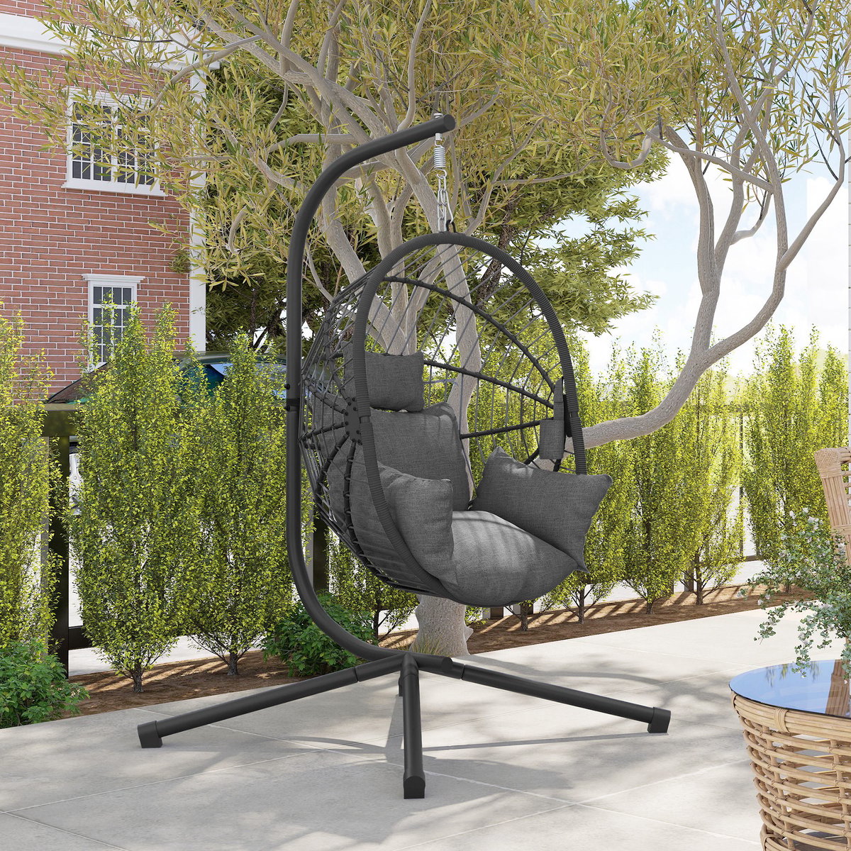 Fauteuil à bascule Acier Gris gris, OUTSUNNY