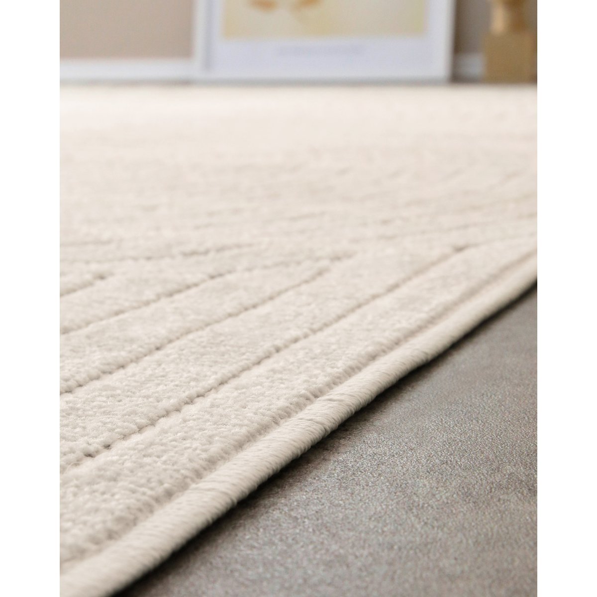 WECONhome Bacalar, tufté, tapis poils courts, motif rayures moderne, facile d'entretien, certifié OEKO-TEX® , Bacalar beige crème, WECON HOME