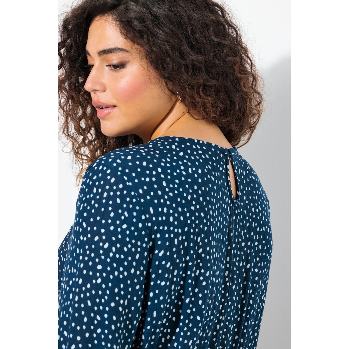 Robe midi à manches longues bleu encre, ULLA POPKEN